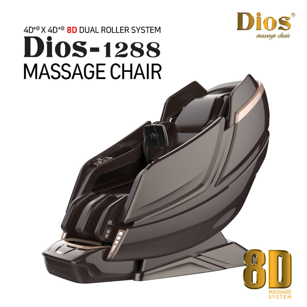 Dios Massage Chair 8D AI Dual Air Tech Touch Roller SL-track with Brain Relaxation Program Dios-1288